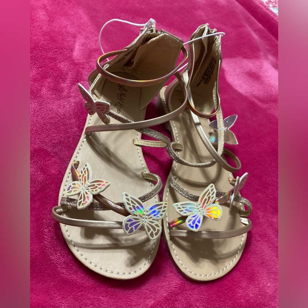 NWT Gold Butterfly Sandals